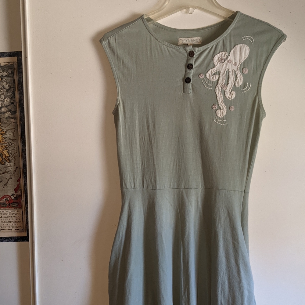 Synergy mint octopus dress w/POCKETS